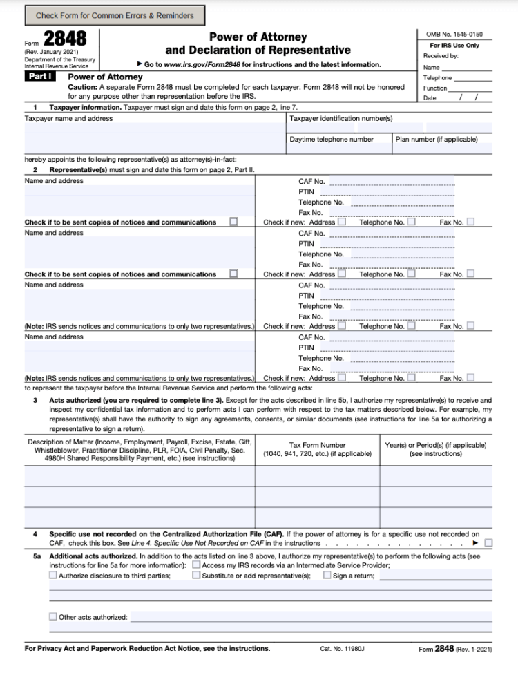 Form 2848